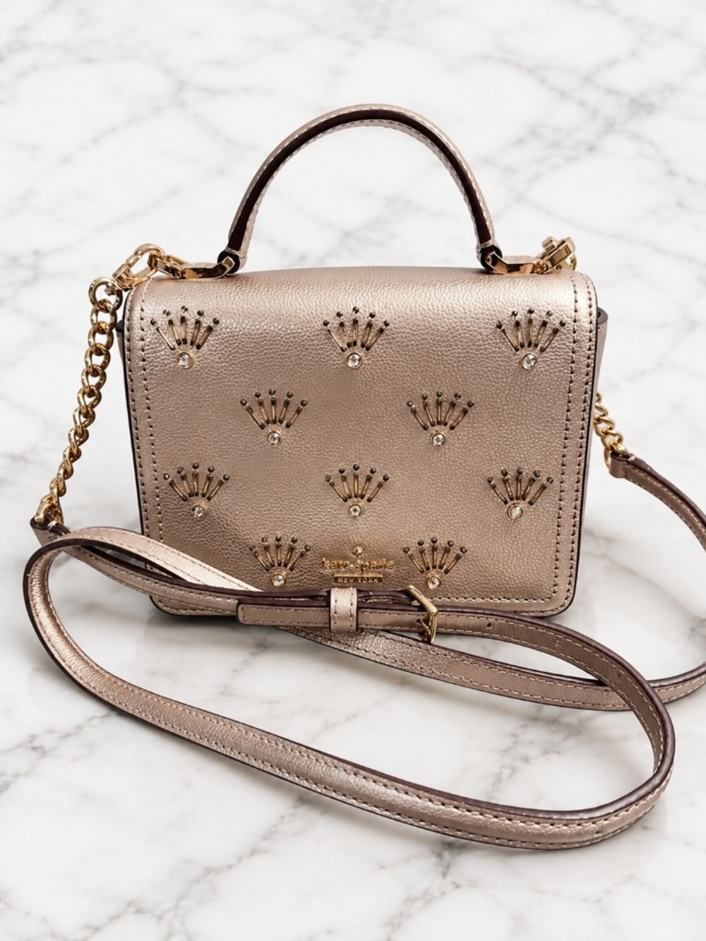 NWOT Kate Spade Maisie Mini Crossbody Rose Gold Metallic Bag